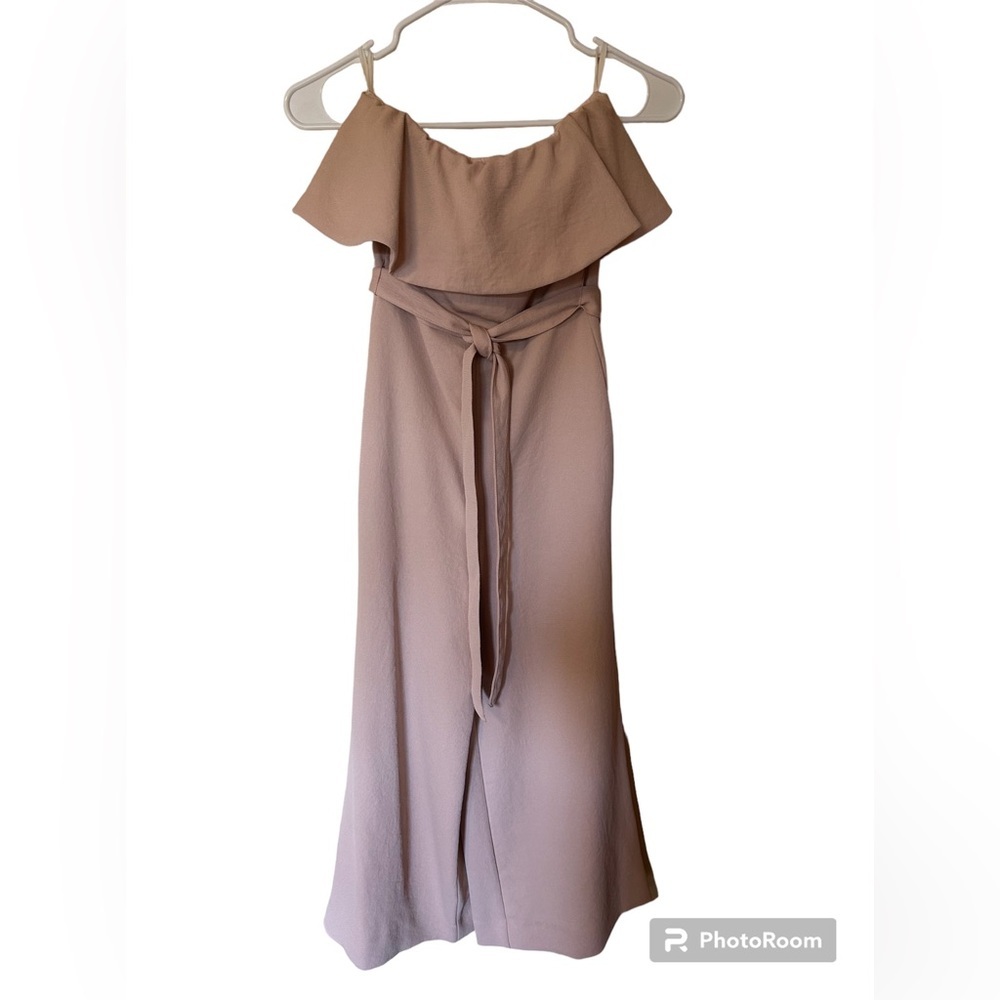 ARITZIA Babaton Blush Pink Strapless Neck Ruffle Detail Flutter Jumpsuit Size 00